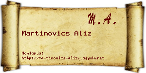 Martinovics Aliz névjegykártya