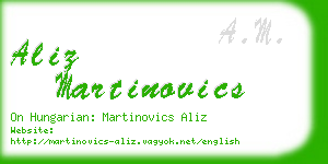 aliz martinovics business card